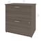 Bestar Bestar Logan 66W U-Shaped Desk with Hutch, Lateral File Cabinet, and Bookcase in bark grey 46851-47 - alternate 4